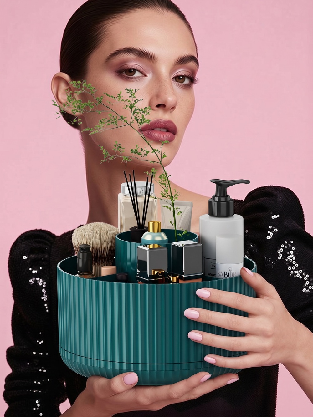 360 rotating MAKE UP ORGANIZER BRUSH TOOTHBRUSH SPACE SAVING ..NEAT